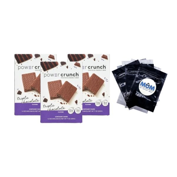 Original Protein Energy Bars, Triple Chocolate - 3 pack - 5 Count per pack - plus 3 My Outlet Mall Resealable Storage Pouches